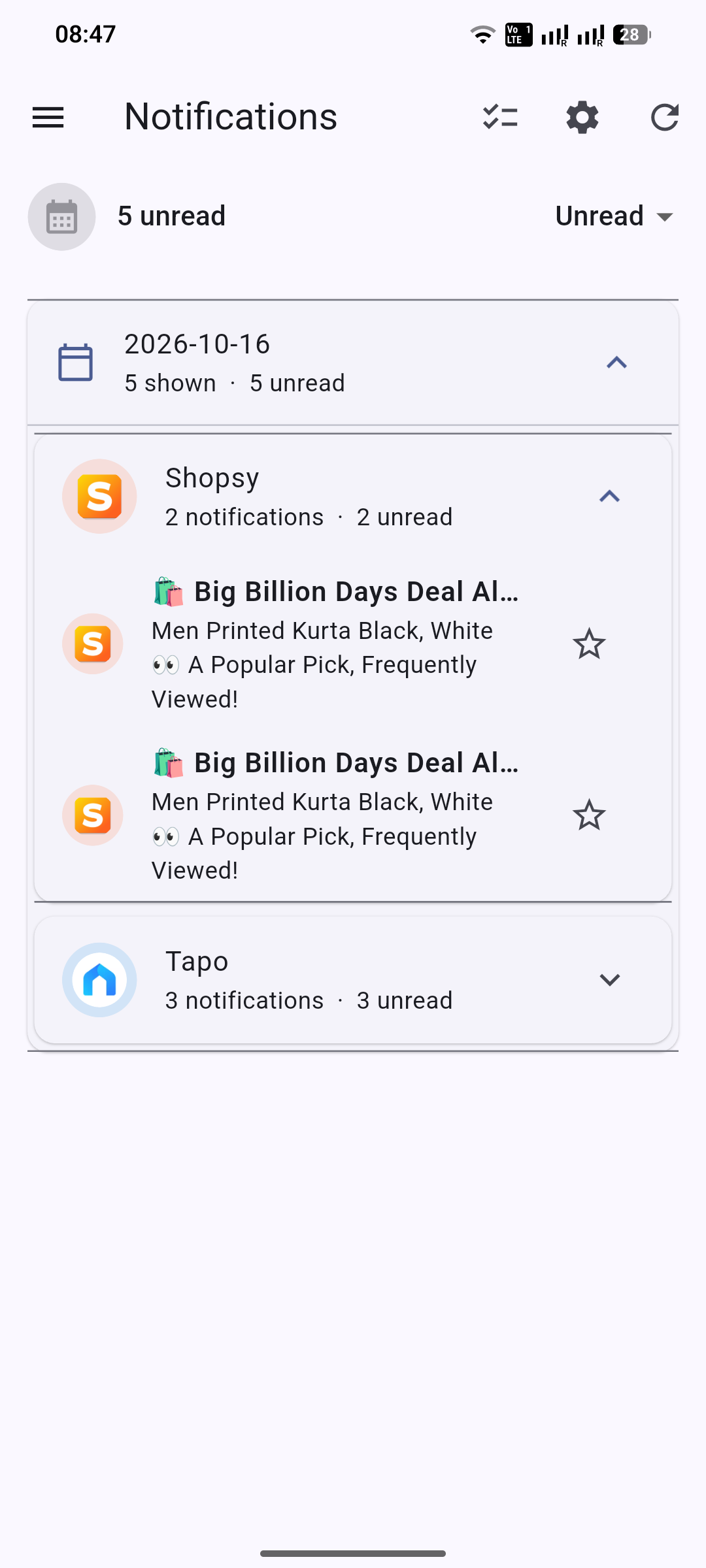 Xeta Notifications Organizer app preview